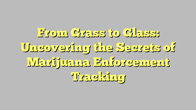 From Grass to Glass: Uncovering the Secrets of Marijuana Enforcement Tracking